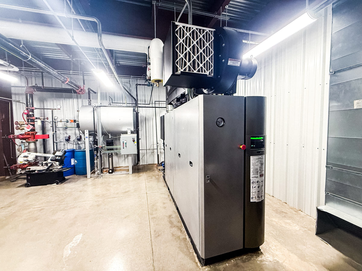 Miura ultra-low NOx steam boiler in the Tennessee Hills utility room